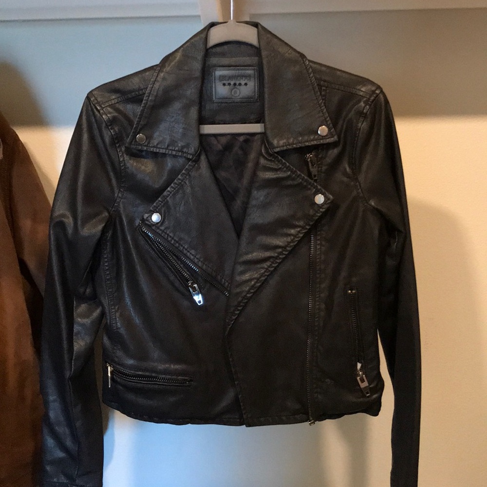 Black Faux Leather Jacket Moto